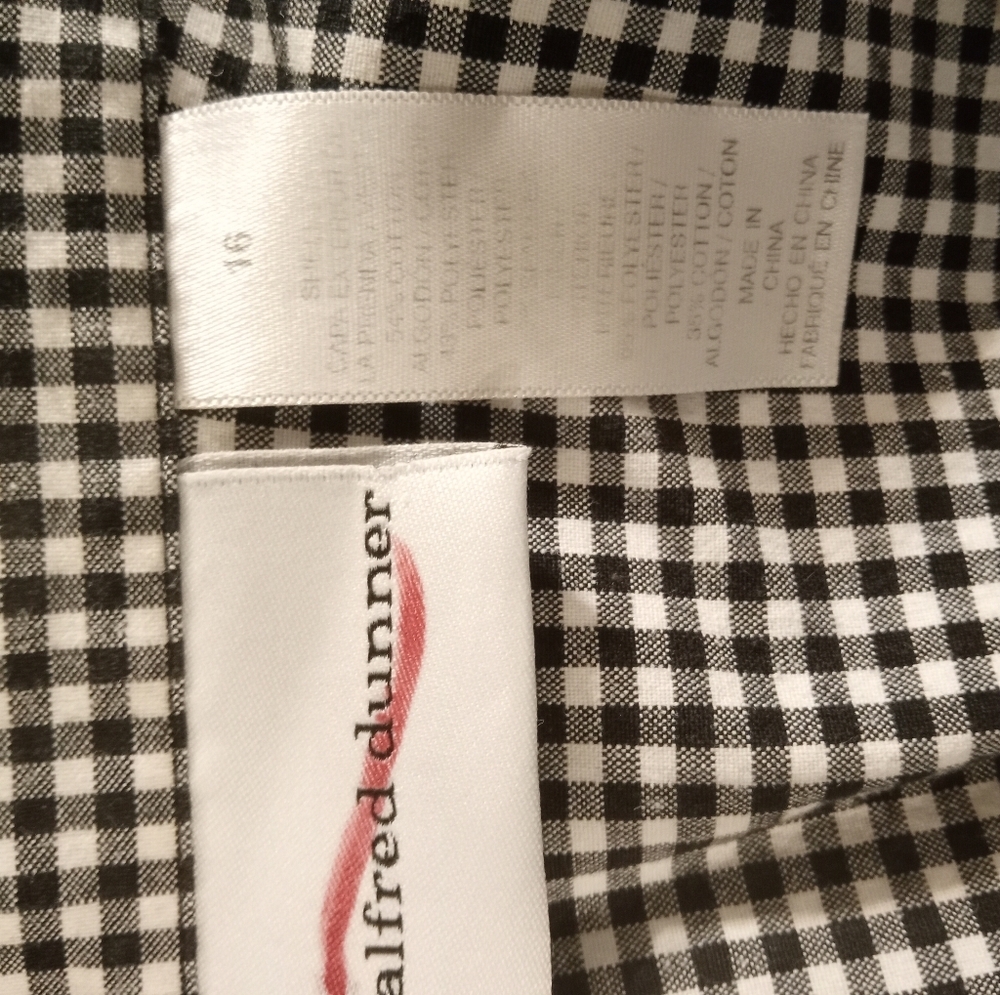 Alfred Dunner Vintage Plaid Whimsgoth Floral Ladybug Granny Core Shirt Size 16 - Picture 5 of 6